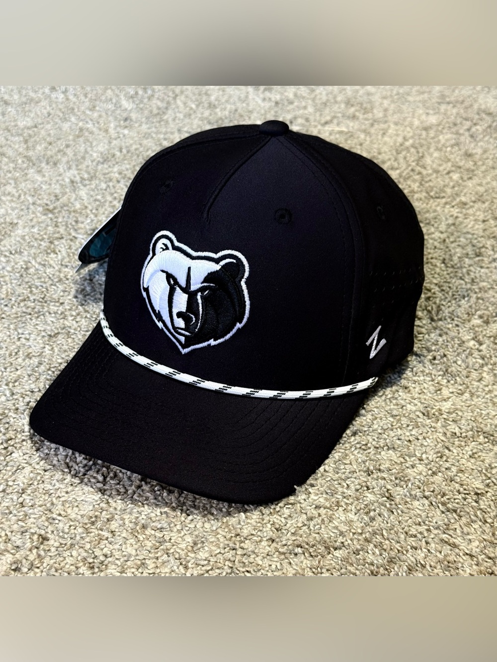 Zephyr NBA Memphis grizzlies Rope Breathable Performance Black SnapBack Hat